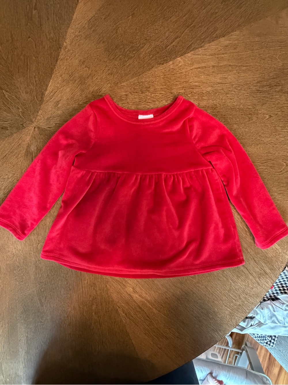 jumping beans Red Velvet Long-Sleeve Peplum Top